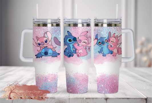 Blue & Pink Alien 40oz Tumbler