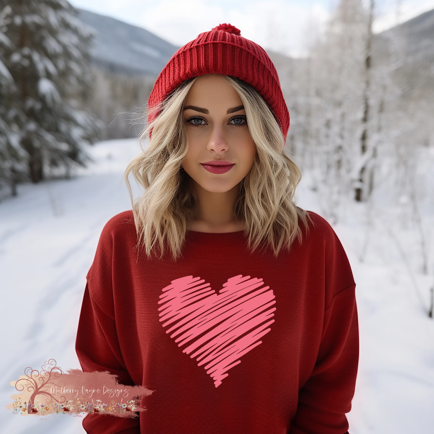 Scribble Heart Valentine’s Day Sweatshirt