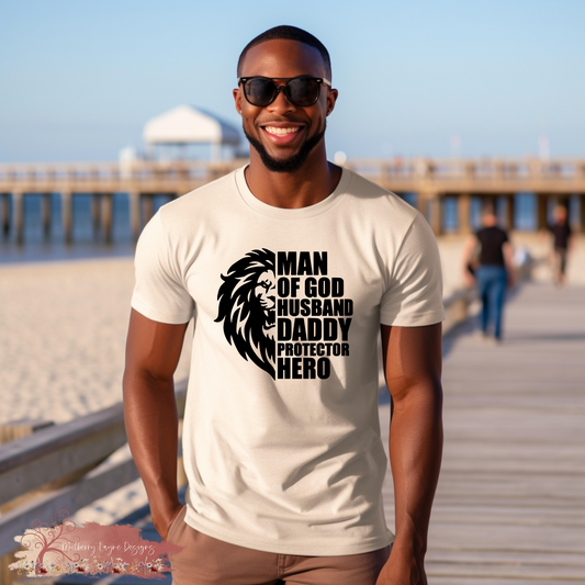 Man Of God Husband Daddy Protector Hero Men’s T-Shirt