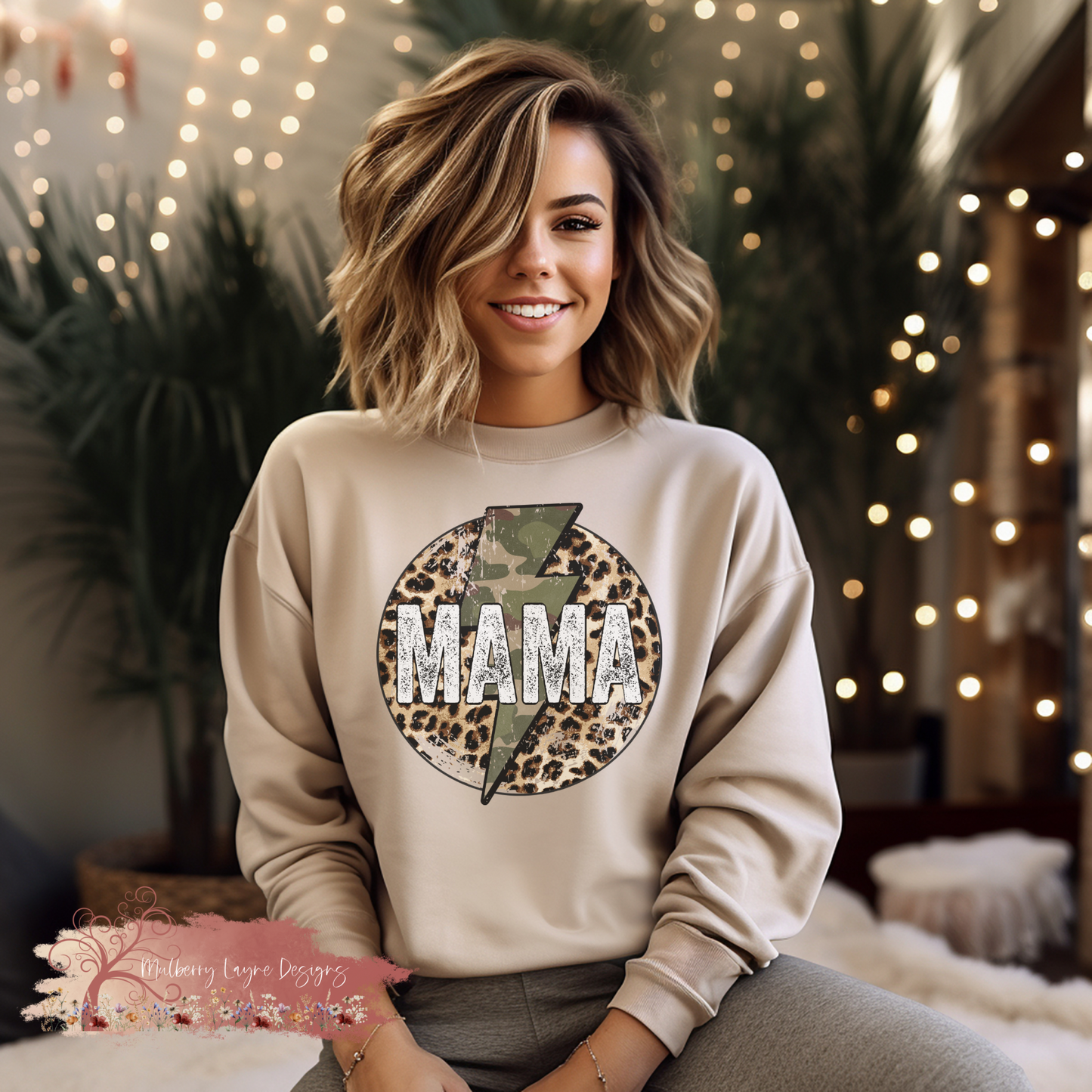 Mama Camouflage Lightning Bolt Sweatshirt