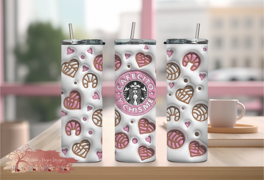 Cafecito Y Chisme 3D Skinny Tumbler