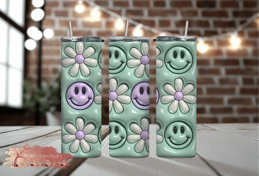 Smiley Face 3D Skinny Tumbler