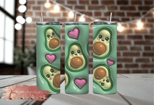 Avocado 3D Skinny Tumbler