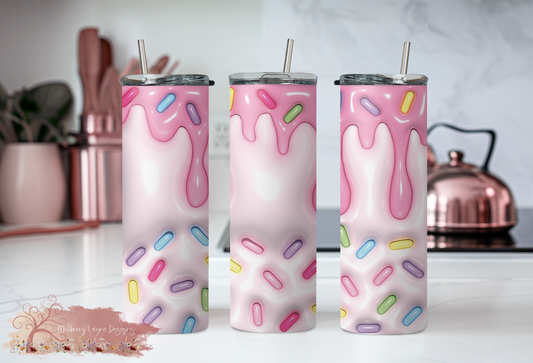 Pink Ice Cream 3D Skinny Tumbler