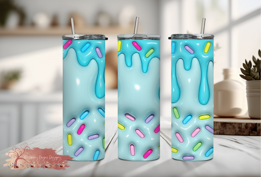 Blue Ice Cream 3D Skinny Tumbler