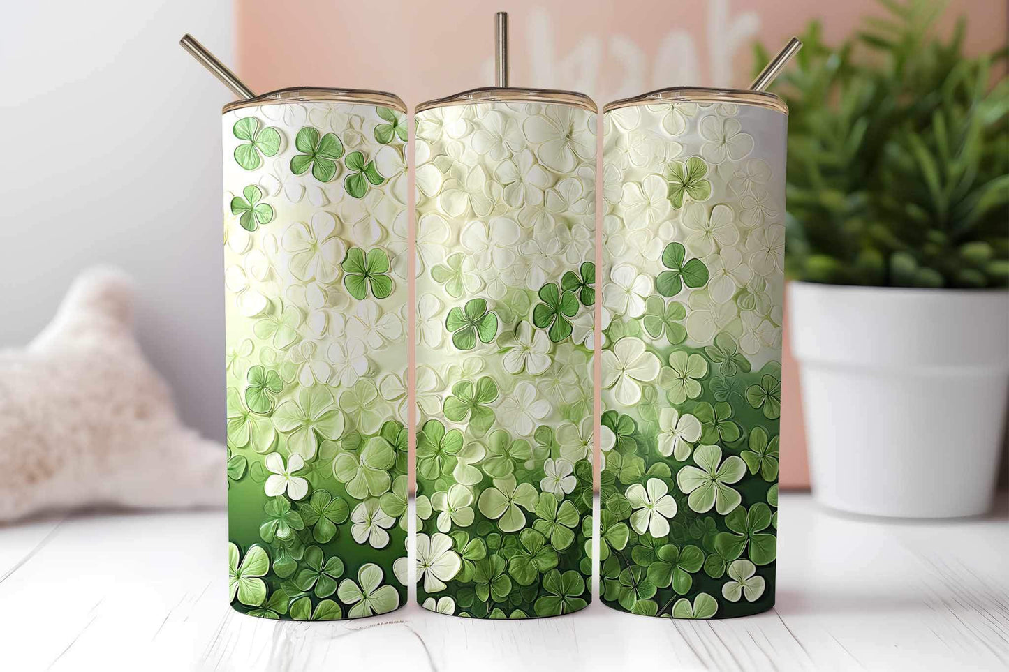 Four Leaf Clover Skinny Tumbler