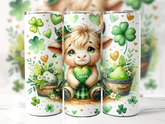 St Patrick’s Day Highland Cow Tumbler