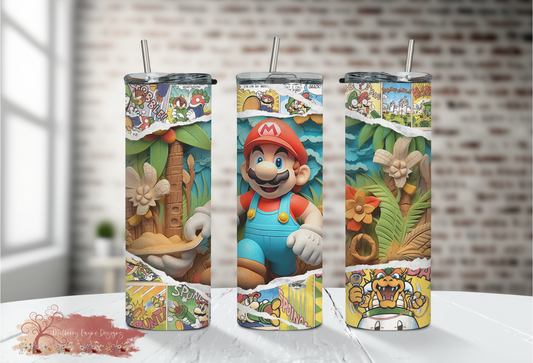 3D Video Game Skinny Tumbler