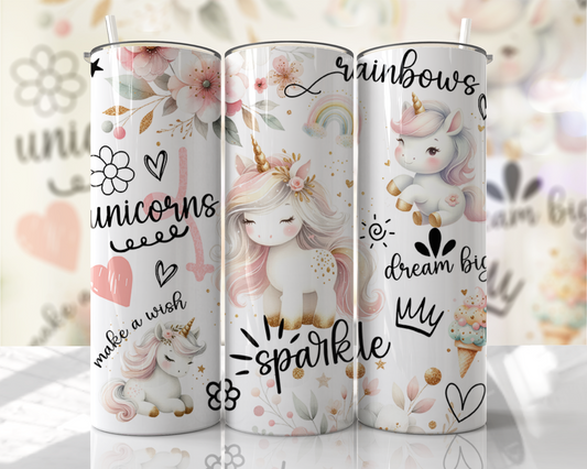 Cute Unicorn Skinny Tumbler