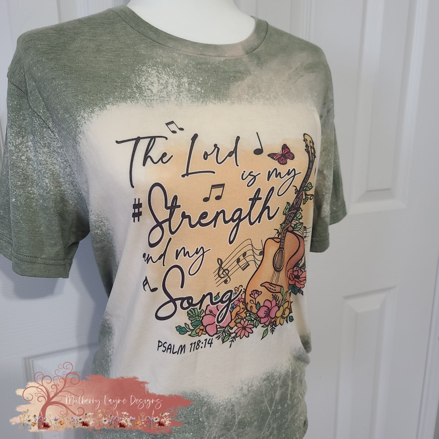 The Lord Is My Strength And My Song Bleached Shirt