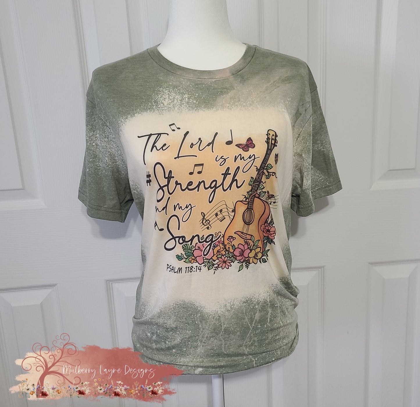 The Lord Is My Strength And My Song Bleached Shirt