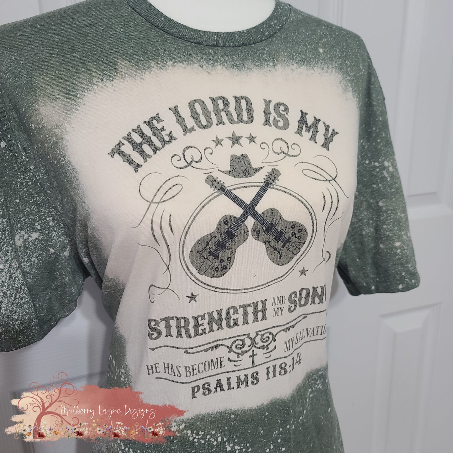 The Lord Is My Strength And My Song Bleached Shirt