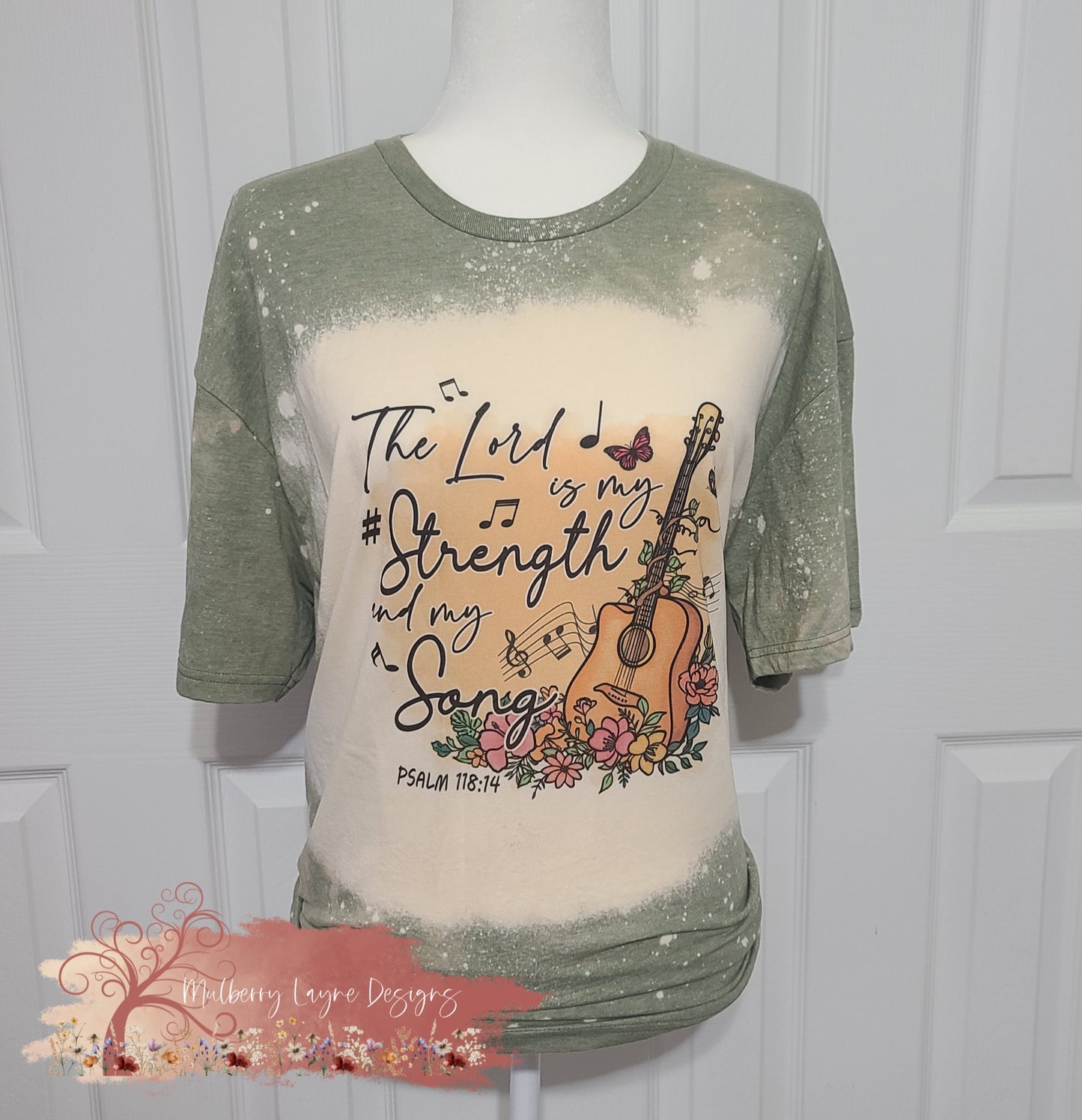 The Lord Is My Strength And My Song Bleached Shirt