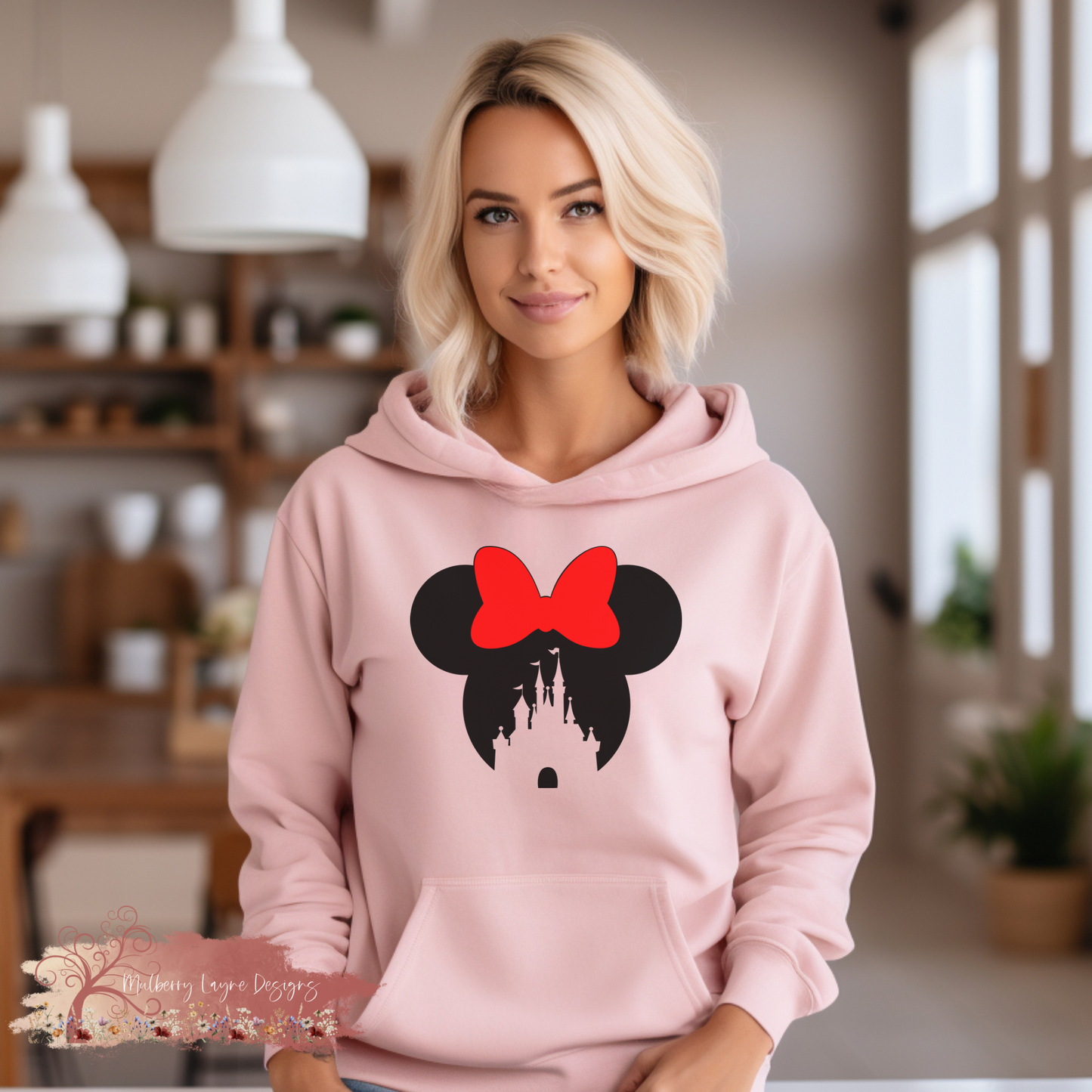 Girl Mouse And Castle With Bow Hoodie