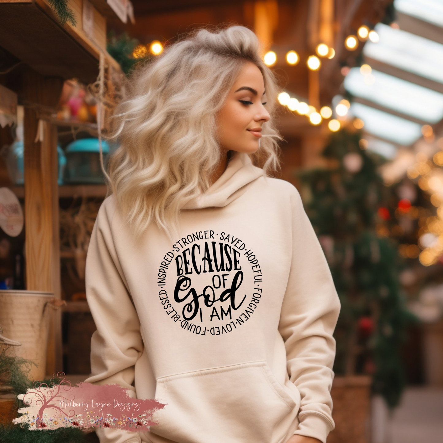 Because Of God I Am  Hoodie/Christian Hoodie