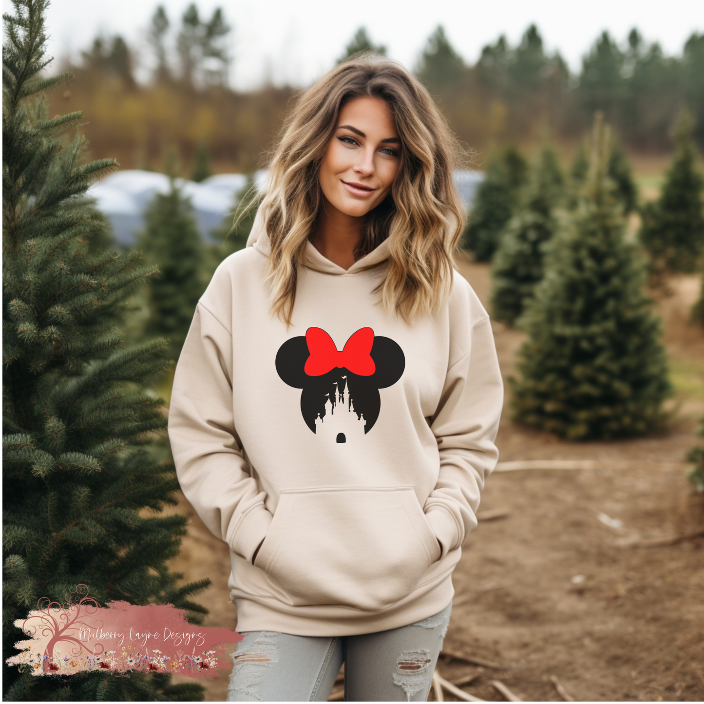 Girl Mouse And Castle With Bow Hoodie