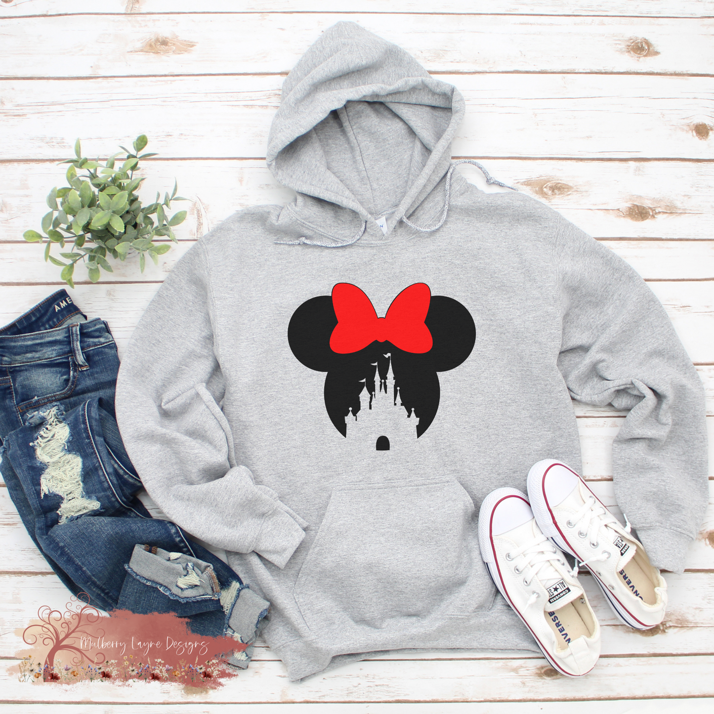 Girl Mouse And Castle With Bow Hoodie