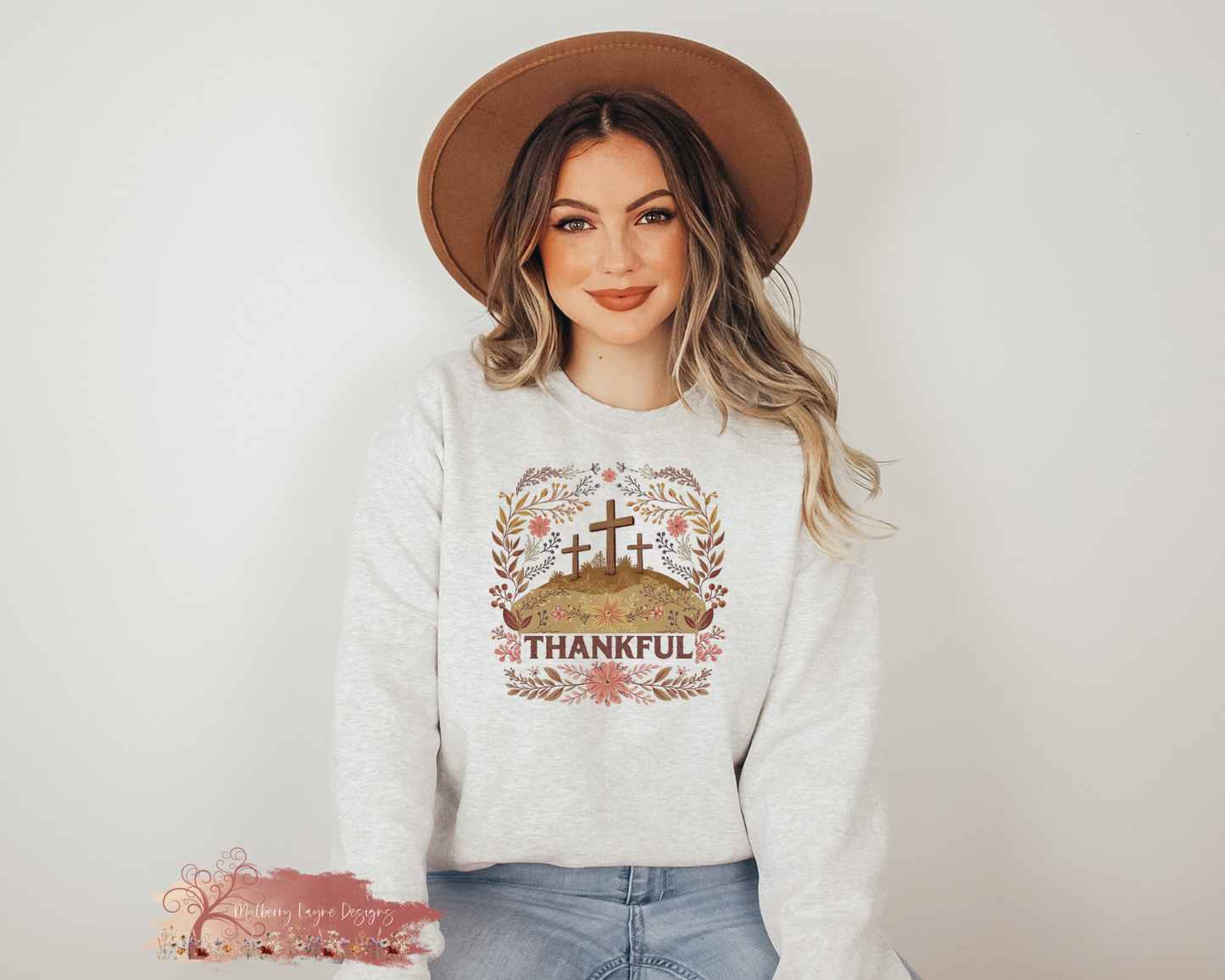 Thankful Christian Crosses Sweatshirt