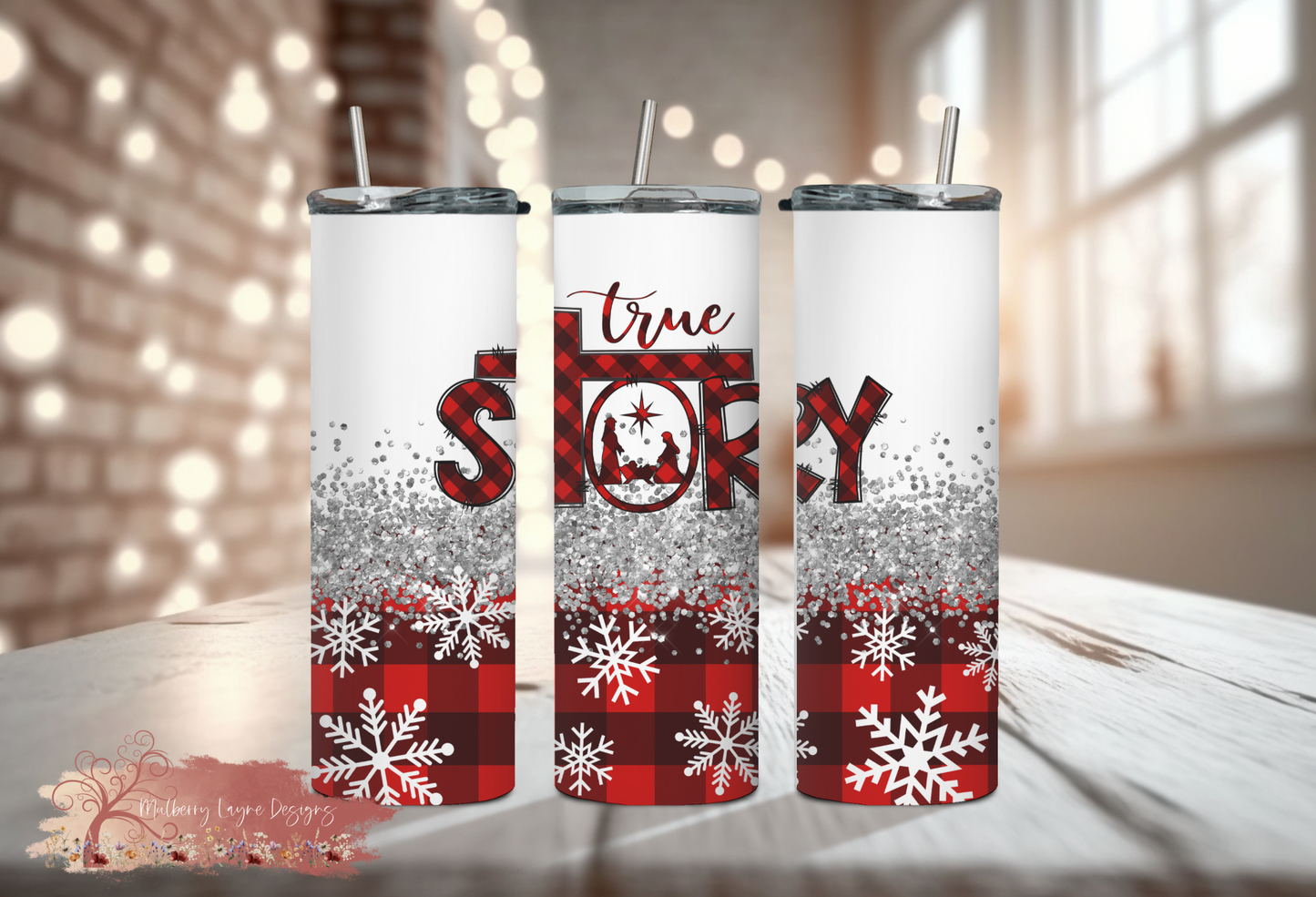 True Story - Baby Jesus In The Manger Christmas Skinny Tumbler