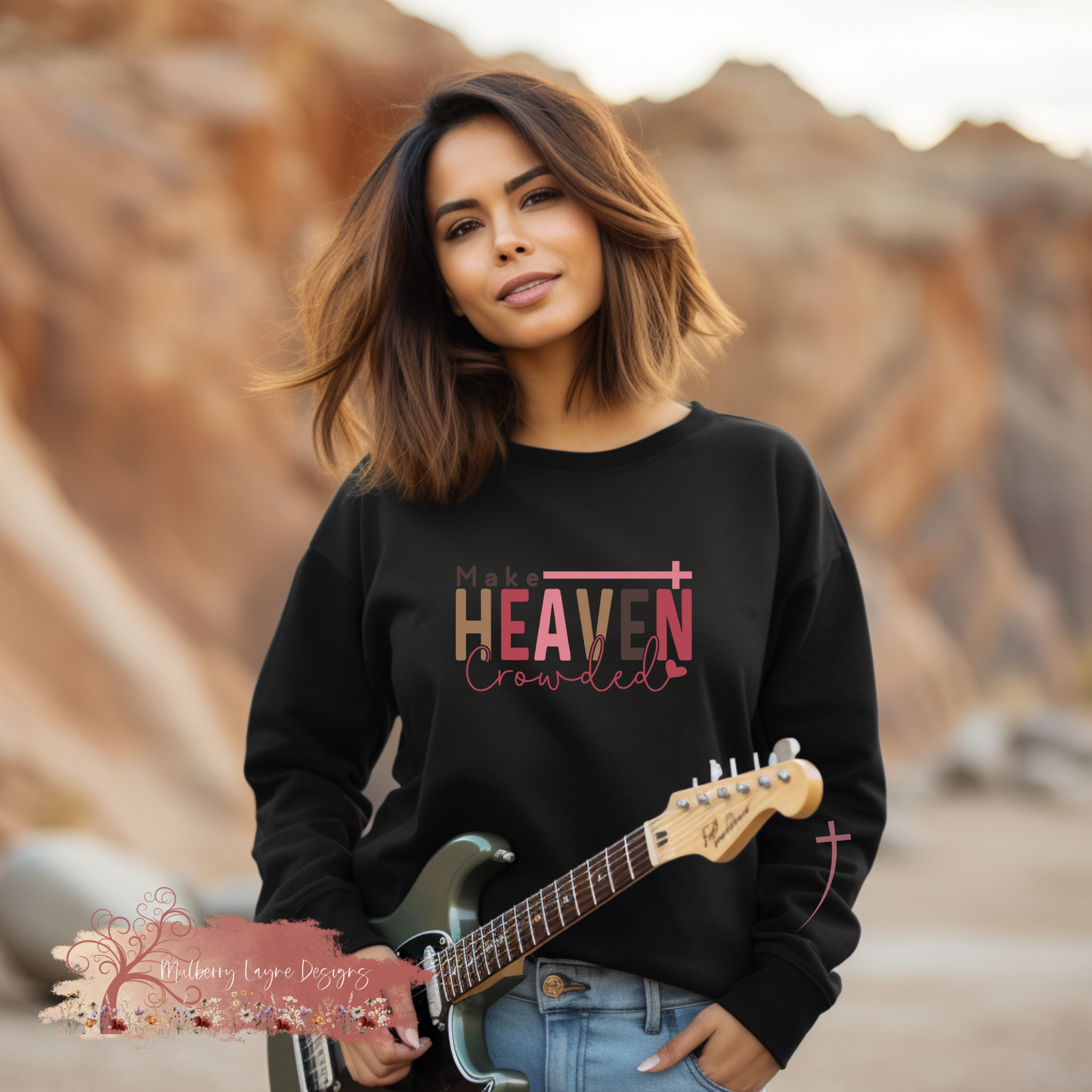 Make Heaven Crowded Sweatshirt With Sleeve Design