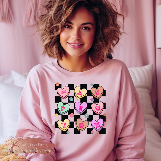 Valentine Candy Hearts Sweatshirt