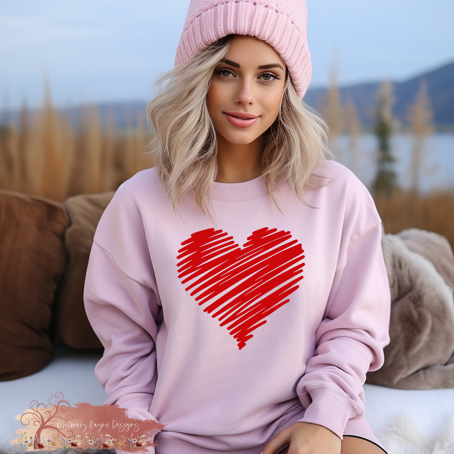 Scribble Heart Valentine’s Day Sweatshirt