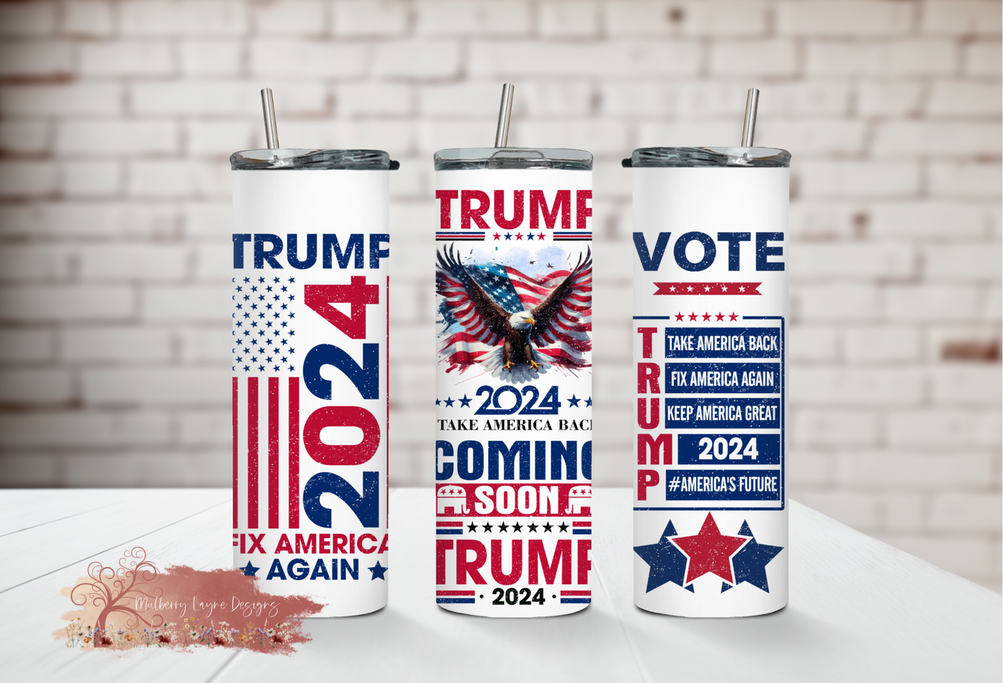 Trump Patriotic USA Skinny Tumbler