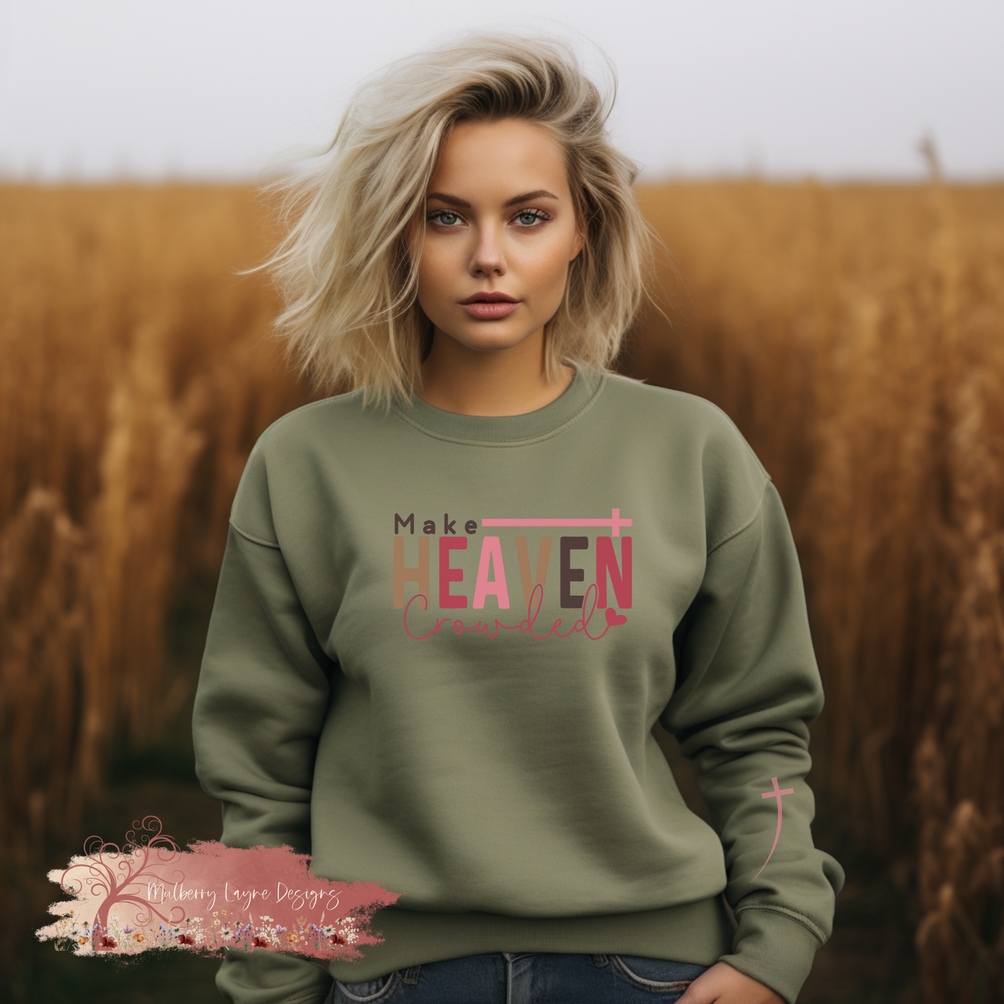 Make Heaven Crowded Sweatshirt With Sleeve Design