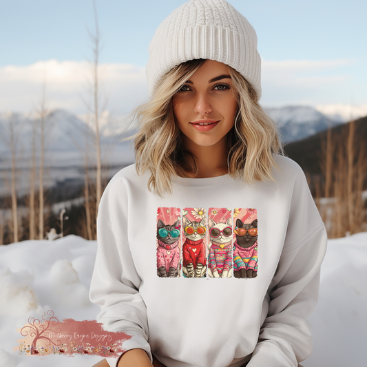 Cute Valentine Cats Sweatshirt