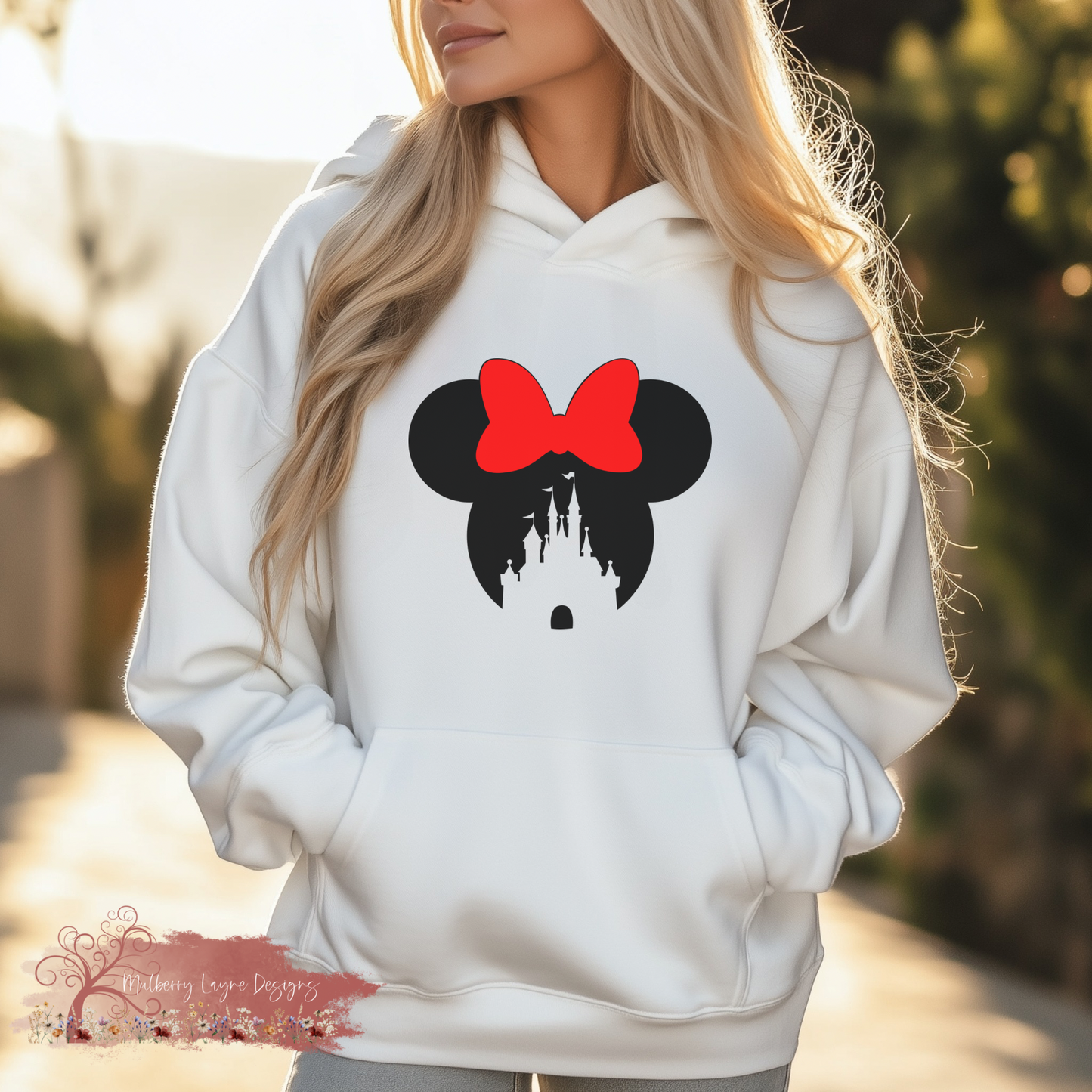 Girl Mouse And Castle With Bow Hoodie