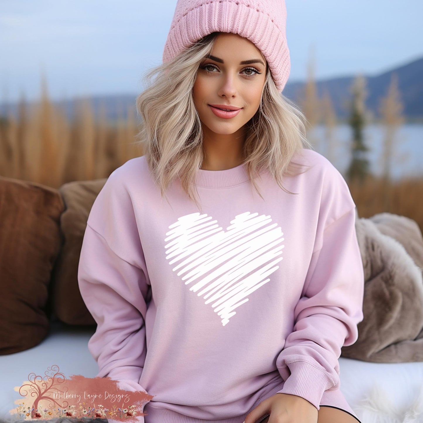 Scribble Heart Valentine’s Day Sweatshirt