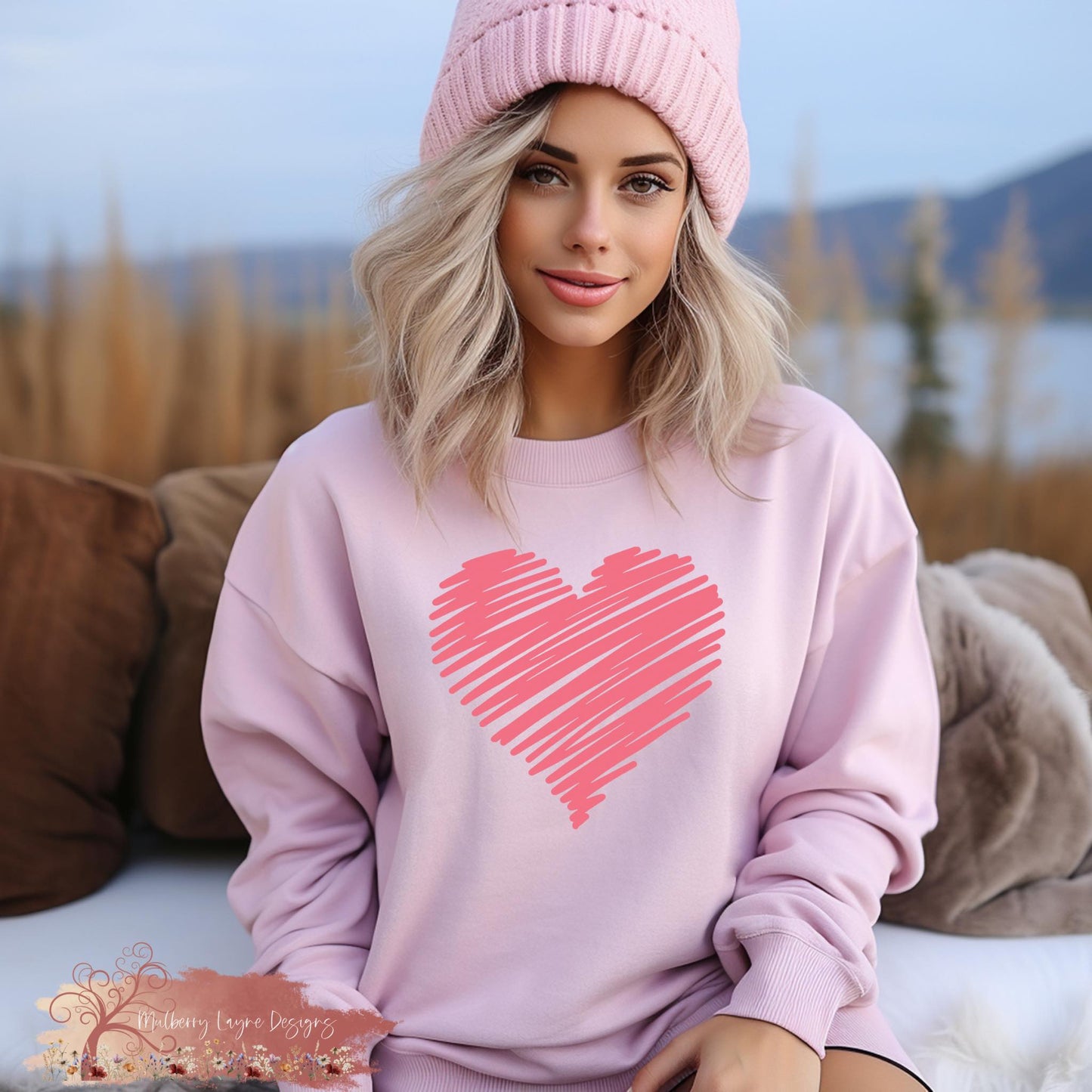 Scribble Heart Valentine’s Day Sweatshirt