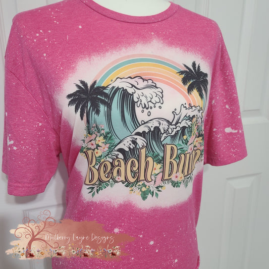 Beach Bum Pink Bleached Shirt